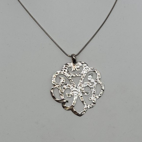 Silpada Eden Sterling Silver 925 Hammered Cut Out Pendant Necklace 18" + 2" - Picture 9 of 11